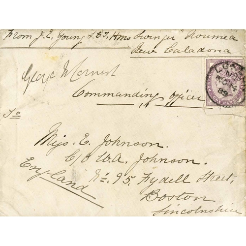 1101 - RARE G.B. 1d LILAC NAVAL CONCESSION RATE COVER FROM 