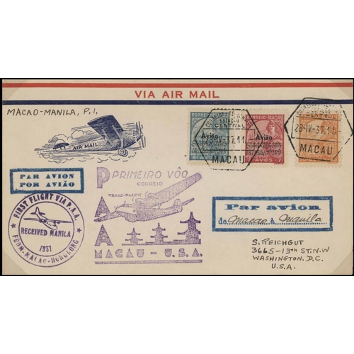 1119 - TRANS-PACIFIC FLIGHTS: The small group of 1930s/40s flown mail inc. 1937 (April 28th) First Return F... 