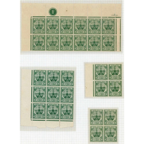 1237 - 1906-10 ½d GREEN & 1d BROWN & CARMINE VALUES - MINT & USED STUDY ON PAGES - with ½d green mint block... 