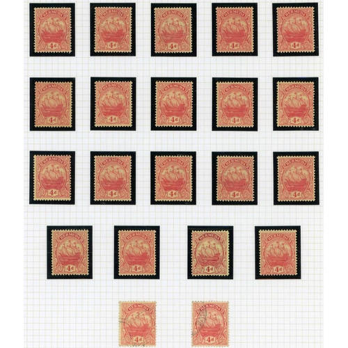 1240 - 1910-25 VALUES - MINT & USED STUDY ON PAGES - inc. 1d red/rose-red mint blocks of 24 & 4 (5) and 1d ... 