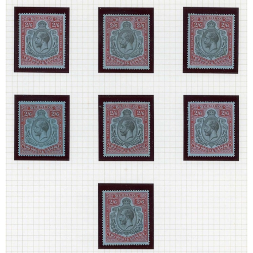 1246 - 1924-32 2/- PURPLE & BLUE AND 2/6 BLACK & RED - 2/- 10 mounted mint, 2 used; 2/6 range of shades wit... 