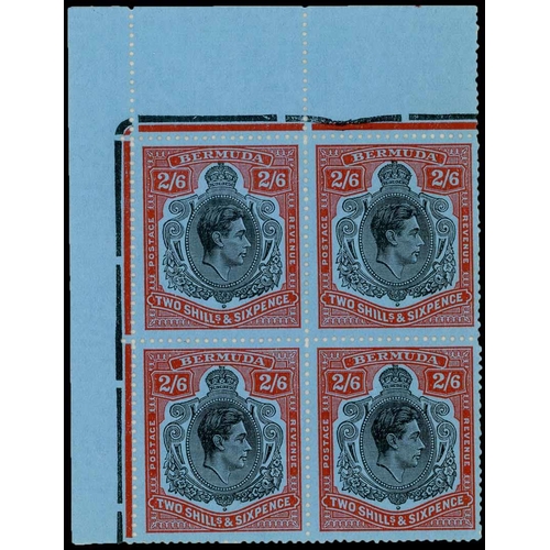 1256 - 1938-53 2/6 ORDINARY PAPER EXTENSIVE GROUP - with black & red SG117b blocks of 4 (2), pair (2) + 40 ... 