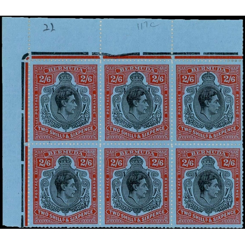 1256 - 1938-53 2/6 ORDINARY PAPER EXTENSIVE GROUP - with black & red SG117b blocks of 4 (2), pair (2) + 40 ... 