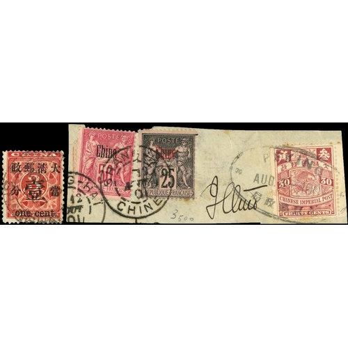 1355 - MINT/USED SELECTION TO 1936 ON PRINTED PAGES - inc. used 1897 1c on 3c red (pulled perf) and 1897 30... 