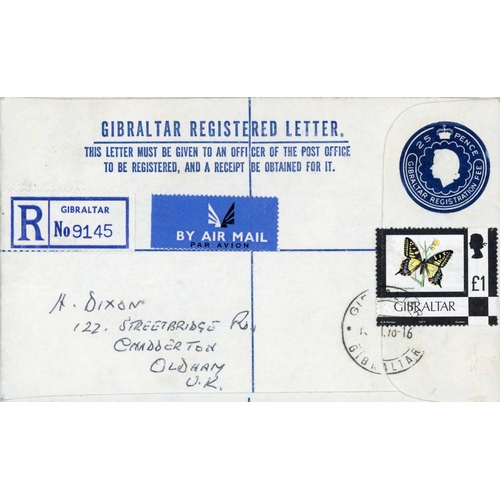 1570 - REGISTERED ENVELOPES - QEII ISSUES:1956-91 A an unused and used (14, all uprated with adhesives). Mo... 