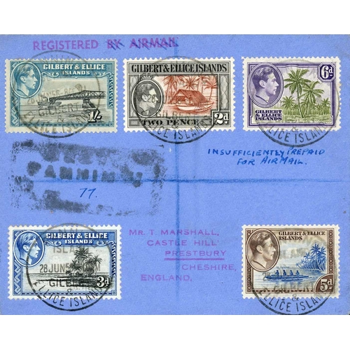 1602 - FANNING ISLAND:1950-76 covers (14) and cards (4) inc 28 May 1950 env registered to Sydney with KGVI ... 