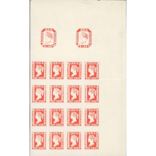 1642 - 1890 1a & 2a Reprinted Proof Range inc. 1890 1a Gothic Crown Design in Blue or Red (Spence 8/10), Ca... 