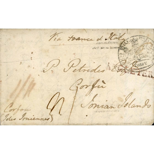 1694 - 1823-43 INWARDS GROUP OF COVERS FROM GB OR FRANCE - 1823/31 ELs prepaid from Paris/Marseilles to Cor... 