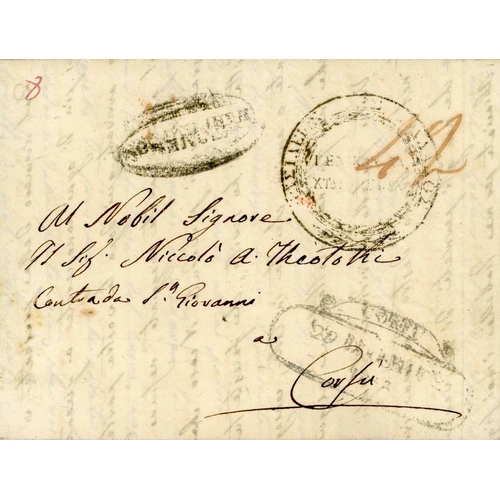 1700 - 1833-63 INWARDS GROUP OF COVERS FROM GREECE - 1833 EL (from the future Prime Minister George Theotok... 