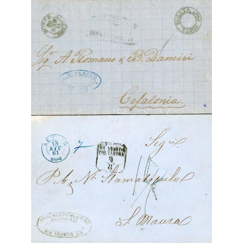 1705 - 1850-61 INWARDS GROUP OF COVERS FROM RUSSIA OR ITALIAN STATES - 1850/55 pair of ELs from Taganrog: t... 