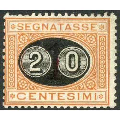 1714 - MINT GROUP INC. SAN MARINO: Mint group of 1890-91 20c on 1c p.due (a couple of short perfs along the... 