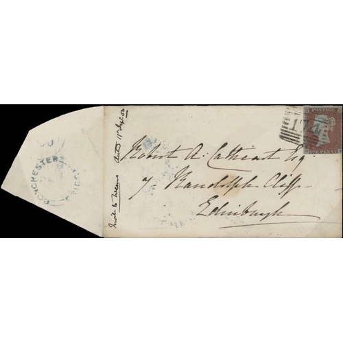 2406 - LATER QV/KEVII MISCELLANY inc. 1847 env. with 2-margined 1d tied by 