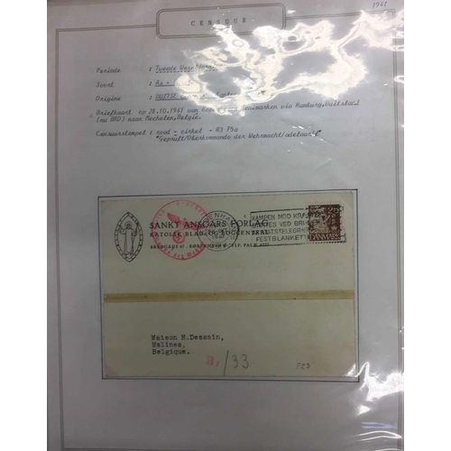 1106 - WWII CENSOR MAIL - GERMAN CENSORSHIP (EASTERN EUROPE & DENMARK): Binder with the collection of Germa... 