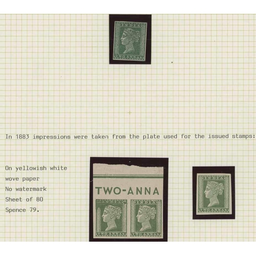 1660 - 1854 2a Green unused, four margins and used (11 - inc. two pairs (shades) with identified cancels fo... 