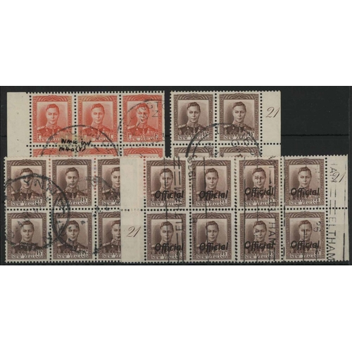 1789 - KGVI BOOKLET PANES: 1d scarlet pane of six SG 605 fine used with inverted wmk. and Pl. 5 on selvedge... 