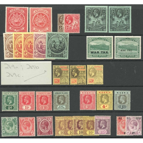 46 - MINT KGV SELECTION: mostly lower face value KGV issues from various countries inc. British Guiana 19... 