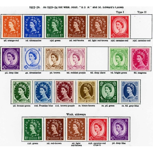 48 - A MINT GROUP ON LEAVES: Mainly KGVI & QEII selection inc. GB 1952-54 set, 1955--58 set and lifeboat ... 