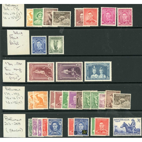 48 - A MINT GROUP ON LEAVES: Mainly KGVI & QEII selection inc. GB 1952-54 set, 1955--58 set and lifeboat ... 