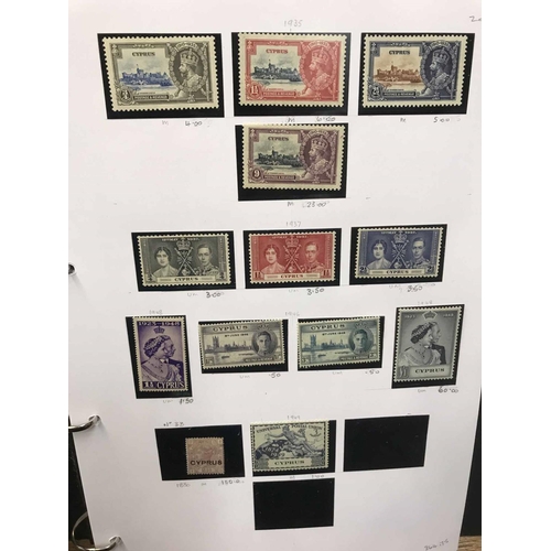 63 - CYPRUS, GIBRALTAR & MALTA COLLECTION: Binder with the mostly KGV-early QEII mint & used collections.... 