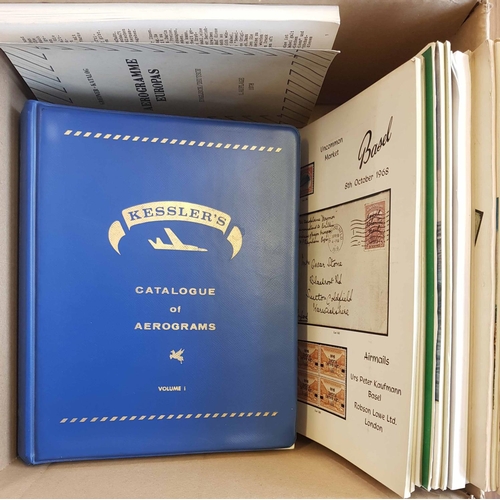 183 - AIRMAILS: A small box containing Kessler's Catalogue of Aerogrammes in 3 volumes (A5 sized binders),... 