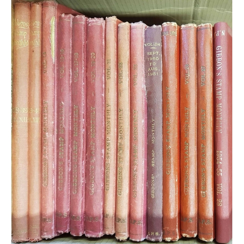 88 - GIBBONS STAMP MONTHLY: Fifteen boxes containing a run 1927-28 through to 2001-2002 (missing one volu... 