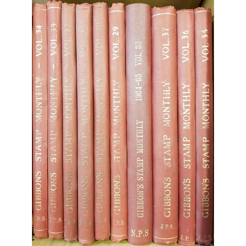 88 - GIBBONS STAMP MONTHLY: Fifteen boxes containing a run 1927-28 through to 2001-2002 (missing one volu... 