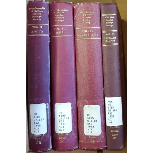 189 - ROBSON LOWE ENCYCLOPAEDIA: One box containing vols. 2, 3, 4 & 6.  Used condition. (4)