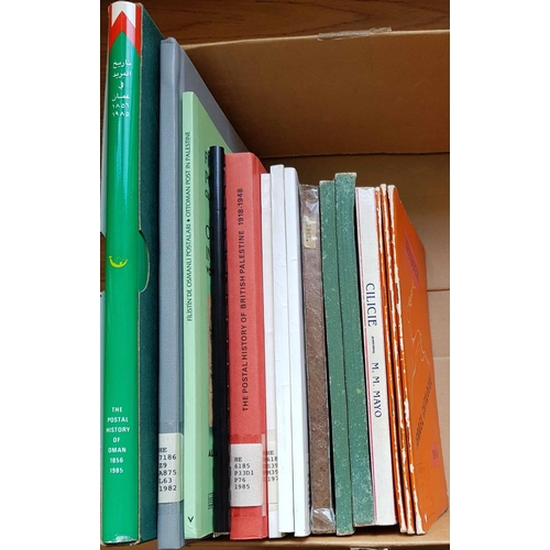 200 - MIDDLE EAST: One box containing a variety of publications. Noted: British Palestine by Proud, Hejaz ... 