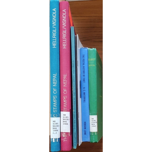 201 - TIBET, NEPAL AND AFGHANISTAN: One box containing a variety of books inc. The Classic Stamps of Nepal... 