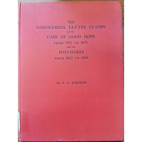 211 - THE HANDSTRUCK LETTER STAMPS OF THE CAPE OF GOOD HOPE: by Jurgens (c1943), HB in red. Good condition... 