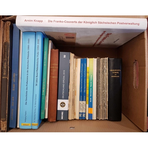 230 - GERMANY: One box containing a large number of publications. Noted Die Franko-Couverts by Knapp, Neue... 