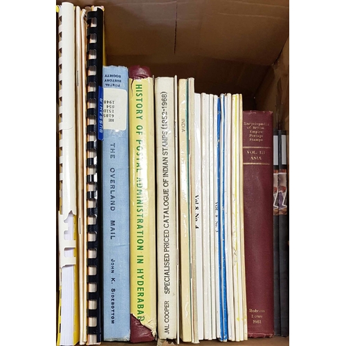 236 - INDIA: One box containing miscellaneous books and journals. Noted: History of Postal Administration ... 
