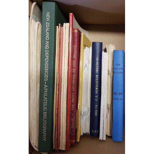 239 - NEW ZEALAND: One box containing books and a bundle of journals. Noted: Bibliography by Beech, Berry ... 