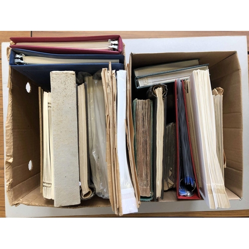 44 - TWO CARTONS with the accumulation of unused albums & album pages plus a range of older Worldwide alb... 