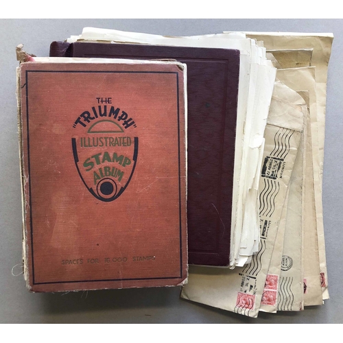 60 - PAIR OF OLD 'SCHOOLBOY' ALBUMS & 'OAS' COVERS: Two 'falling apart' albums with the mixed mint & used... 