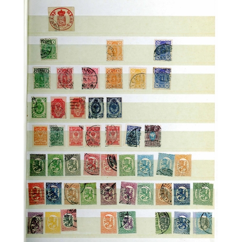 69 - SCANDINAVIA - EARLY TO MODERN MINT & USED: Carton of stockbooks, etc. with the early to modern Denma... 