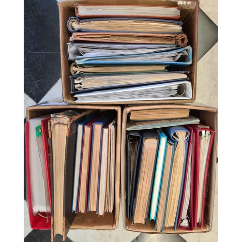 8 - WORLDWIDE ACCUMULATION; Three cartons containing 24 stockbooks, albums & binders + 5 pages & 2 'bund... 
