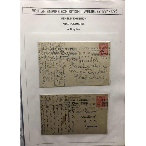 1011 - POSTAL STATIONERY, EXHIBITION POSTMARKS & POSTCARDS: Binder with the collection which includes a gro... 