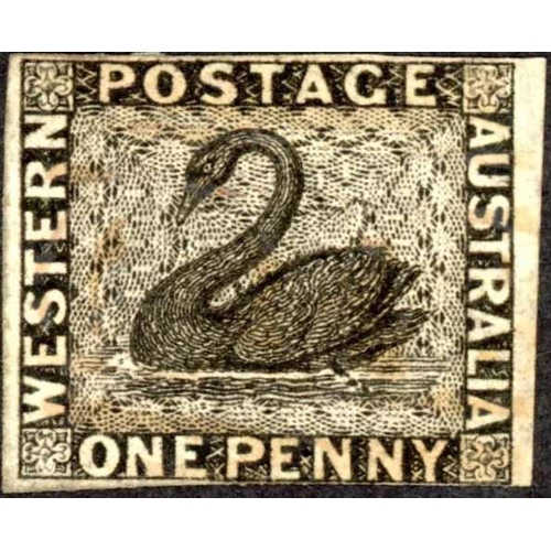 2013 - 1854 1d BLACK GROUP with mint (stained and margins large to touching) and used (4 - two with four ma... 