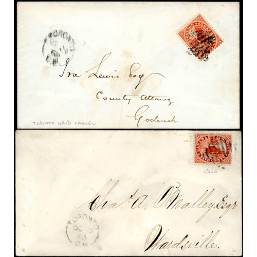 2049 - 1860-63 5c & 10c RATE COVERS: Quintet comprising 1860 env. ex London to Orleans County bearing 5c Re... 