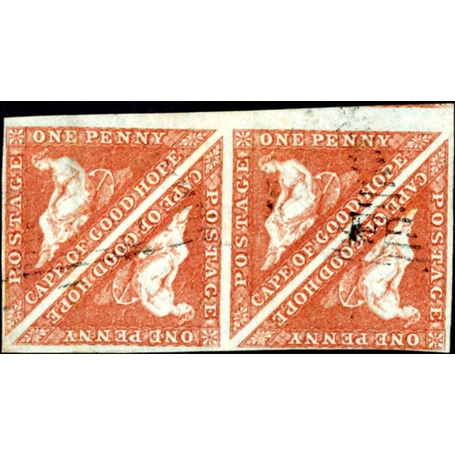 2061 - 1853 SLIGHTLY BLUED PAPER, a good to large margined used block of four. Lightly cancelled and fine. ... 