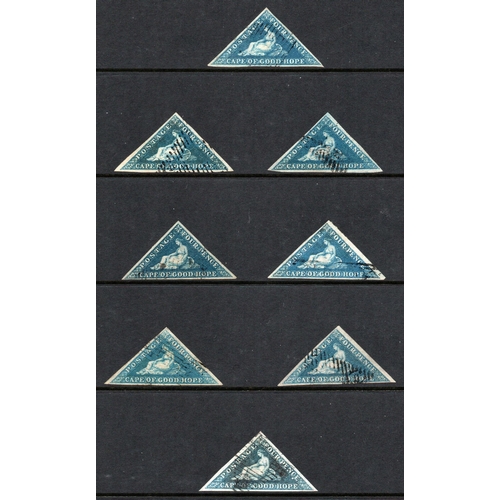 2075 - 1855-63 WHITE PAPER 4d BLUE, sixteen fine used examples. SG 6 £1440.