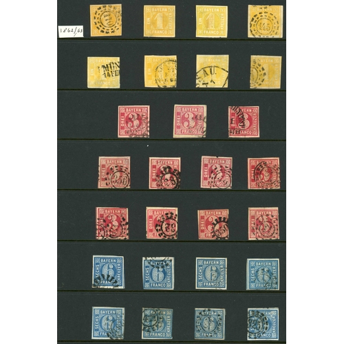 2190 - BAVARIA: Early imperf. collection inc. covers. Great majority are fine 4 margin used examples inc. 1... 