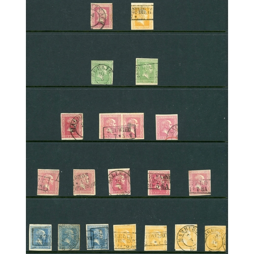 2199 - PRUSSIA: 1850-58 used (mostly) and unused ranges. 1850-56 types include 4pf green shades (1 used, 3 ... 