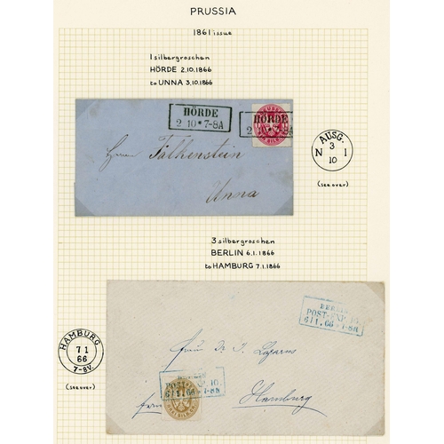 2200 - PRUSSIA - POSTAL HISTORY: 1851-66 collection of stamped covers demonstrating a range of different fr... 