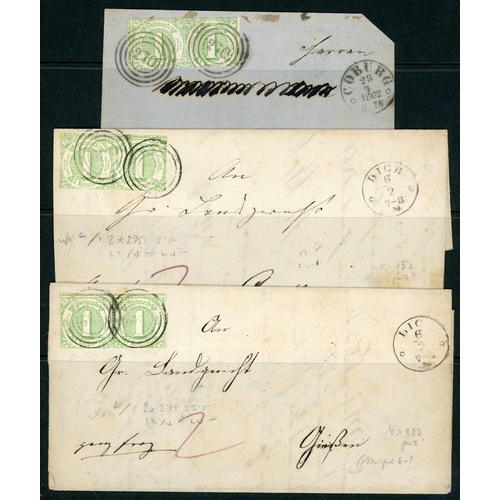 2205 - THURN & TAXIS POSTAL HISTORY: c.1859-66 selection of covers, all but one with various kreuzer (South... 