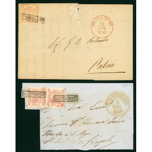 2216 - NAPLES 1858 1gr GROUP INC. COVER: Selection of 27 x 1gr 'Arms' types in various shades. Mostly off p... 