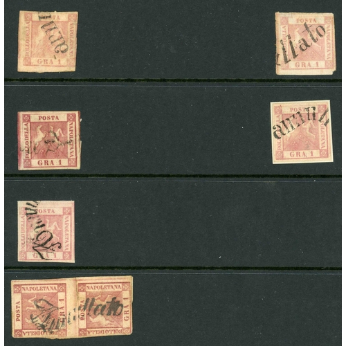 2216 - NAPLES 1858 1gr GROUP INC. COVER: Selection of 27 x 1gr 'Arms' types in various shades. Mostly off p... 