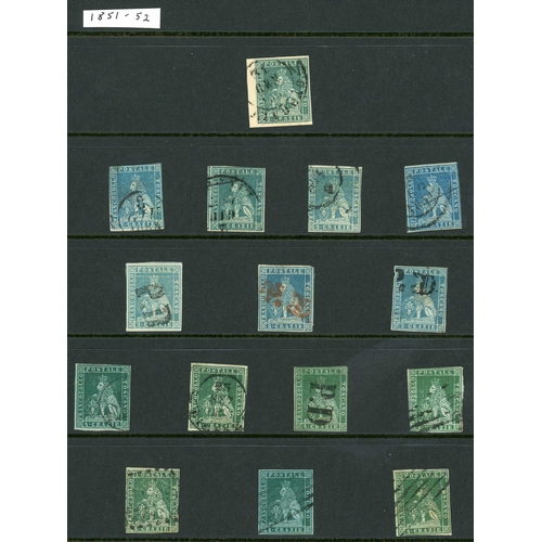 2234 - TUSCANY: Duplicated fine used collection on Hagner sheets. Almost entirely, sound, 4 margin examples... 