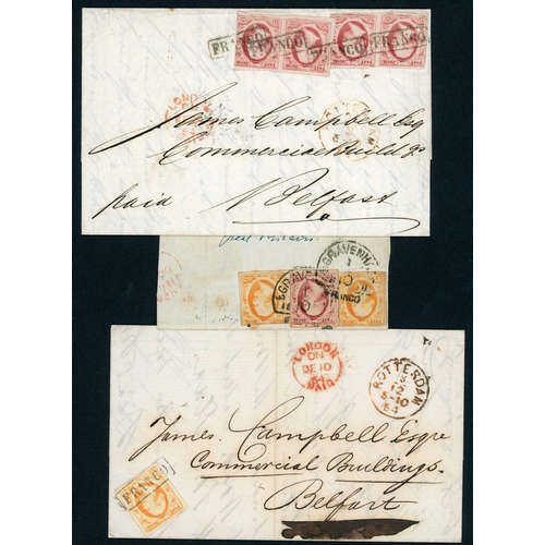 2245 - EARLY COVER GROUP, 1856-64: Selection of mostly fine covers inc. examples of single frankings of the... 